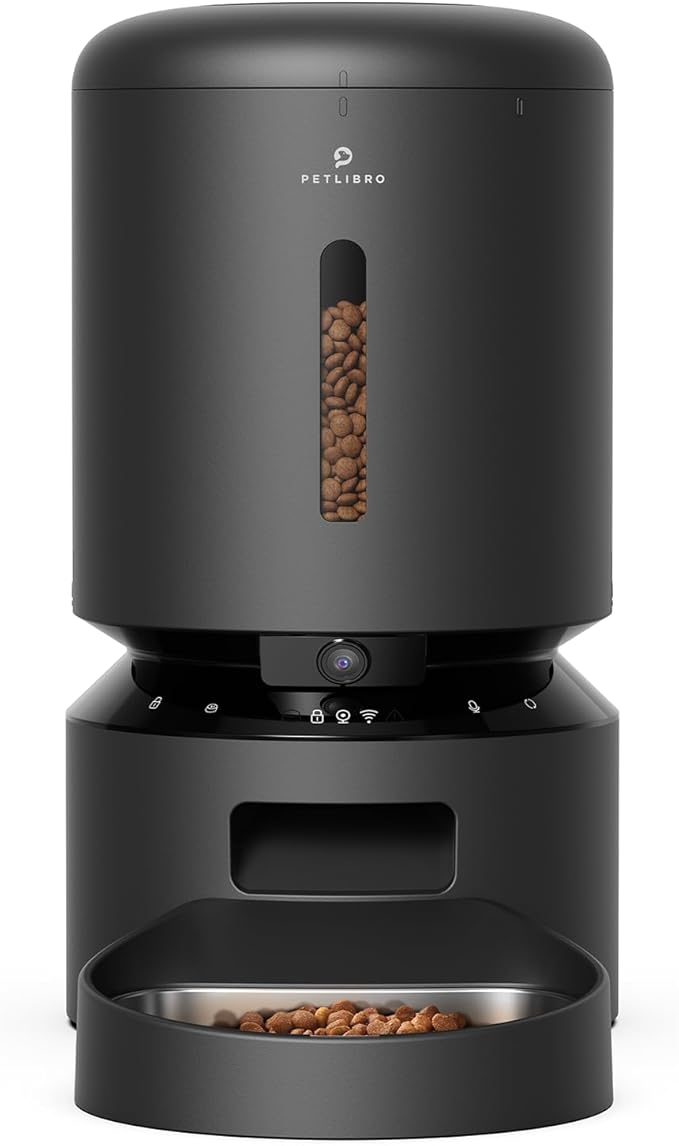 PETLIBRO Automatic Cat Feeder with Camera,1080P HD Video with Night Vision,5G WiFi Pet Feeder-with 2-Way Audio,Low Food & Blockage Sensor,Motion & Sound Alerts for Cat-& Dog Single Tray,(Pack of 4)