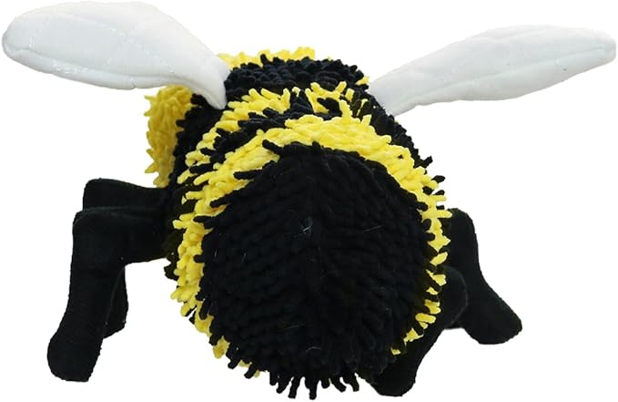 MIGHTY- Microfiber Ball - Farm – Made with Squeaker Balls and Minimal Stuffing. Strong & Tough. Interactive Play. Machine Washable & Floats (Bee, Medium 2 Pack)