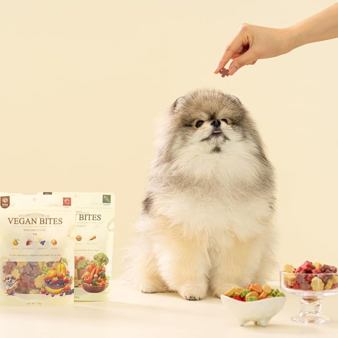 Lovnheal Vegan Bites Dog Treats – Natural Plant-Based Soft Chews with 8 Fruits & Vegetables, Healthy Handmade Snacks, 3.5 oz (One Size, Vegetable Mix)