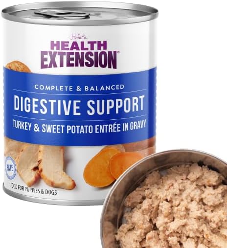 Health Extension Digestive Support Variety Pack Wet Dog Food, (9 oz, Case of 6 Cans) – Complete & Balanced with Superfoods & Gravy for Optimal Digestion
