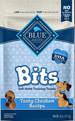 (6 Pack ) blue-buffalo Blue Bits Treats Dog Pouches, 4 Flavors ( 2 Tasty Chicken, 2 Tender Beef ,1 Savory Salmon, 1 Tempting Turkey), 4 Oz…