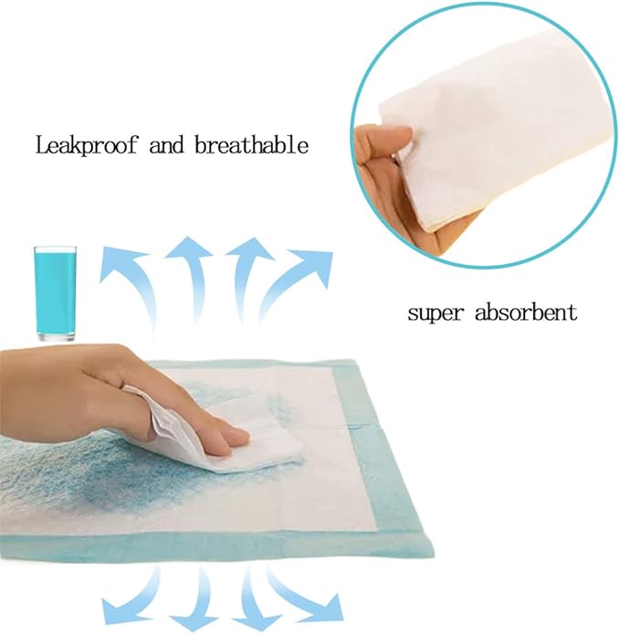 PINVNBY 100 Pieces Disposable Pee Pads for Rabbit,17.72"x12.99" Rabbits Toilet/Potty Training Pads Super Absorbent Puppy Cage Liners for Chinchillas Guinea Pigs Hamsters Cats Small Animals