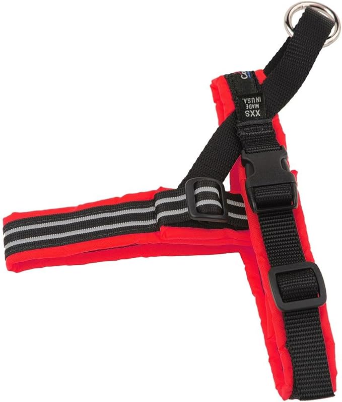 ComfortFlex Sport Dog Harness – No-Choke, Fully Padded, Non-Chafing Harness with Control Handle – Reflective, Lightweight, Adjustable for Active Dogs - Petite, Red