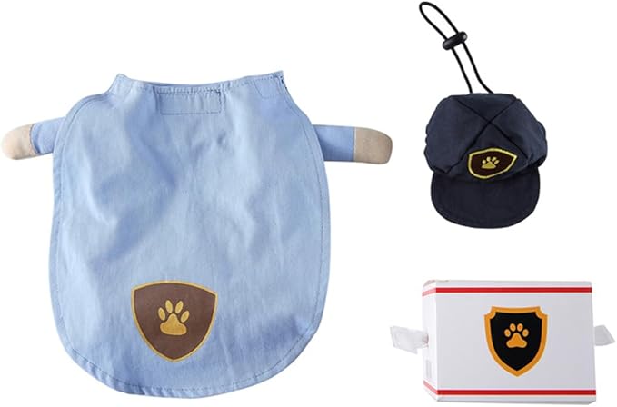 Puppy Courier Dog Costume, Pet Cosplay Clothes Halloween Christmas Funny Party Costume for Cats and Small Dogs (Medium, Sky Blue)
