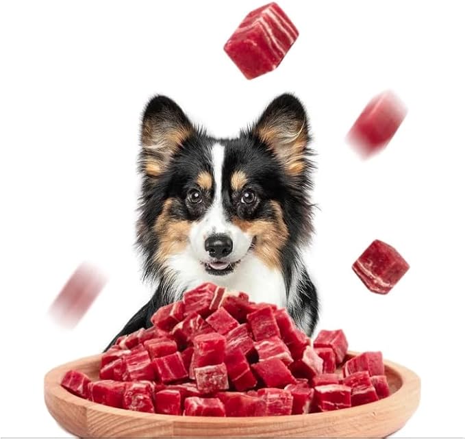 Oven Roasted Single Ingredient Treats for Dogs & Cats | Easy Chew (10.0 oz, Marbled Beef Cubes XXL)