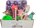 Game Box for Dogs Pigs Rabbits Cats and Other Small Animals - Slow Feeding Toys, Shampoo, & Much More (Purple Mat & Pink Games)