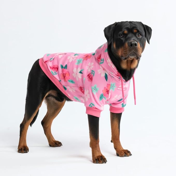 Spark Paws Dog Hoodie – Premium Dog Sweater for Small, Medium, and Large Dogs | Warm Outfits for French Bulldogs, Pitbull, Puppy, Winter Jacket Alternative - Blossom - 5XL