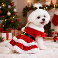 Abbie Home Christmas Dog Dress Cute Skirt, Pet Christmas Costume Cat Sparkly Sequin Clothes Girl Puppy Xmas Holiday Party Cosplay Outfit Winter Apparel for Small Dogs Cats (Red, X-Large)