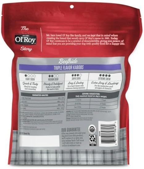 Ol Roy Triple Flavor Kabobs Dog Chews, 24 oz, Pack of 1