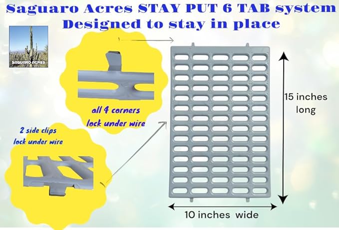 Saguaro Acres Rabbit and Small Animal Cage Resting Mat for Wire Floored Cages - Pack of 6 (Grey)