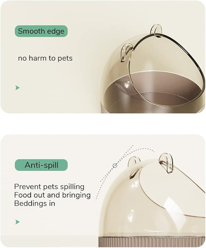 Cute Hamster Food Bowl Hedgehog Dish for Dwarf Hamsters, Syrian Hamsters, Gerbils, Mice, Rats, Small Animals, White