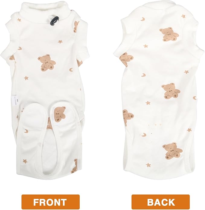 Cat Surgery Recovery Suit, Anti Licking Postoperative Onesie with Roll-Up Design, Soft Breathable Bodysuit Shirt for Female Spay Male Neuter Abdominal Wound Kitten E-Collar Cone Alternative