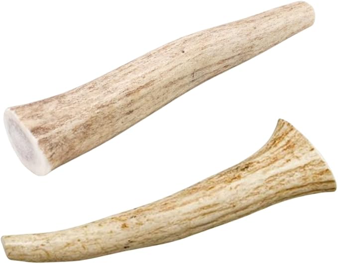 hotspot pets Premium Deer Antlers for Dogs - 7+ Inch Large Antler Dog Chews (2 Pack) Made in USA - Naturally Shed Antler Bone for Large Breed Aggressive Chewers - Promotes Dental Hygiene