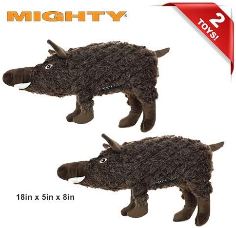 MIGHTY- Massive - Squeaker-Multiple Layers. Made Durable, Strong & Tough. Interactive Play Dog Toy (Tug, Toss & Fetch). Machine Washable & Floats. (Javelina, Massive 2 Pack)