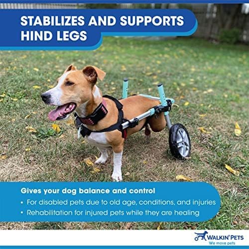 Walkin' Wheels Small Dog Wheelchair, Lightweight Dog Wheelchair for Back Legs, 11-14 lbs, for 9-13 inches Leg Height - Pink