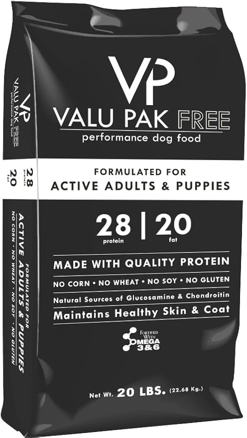 Valu-Pak Free 28-20 Dog Food | Black Bag (20 lbs)