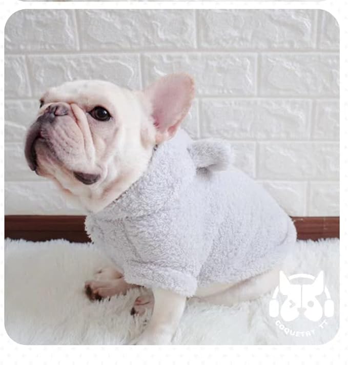Easter Dog & Cat Outfit - Bunny Ears Hoodies Fleece Sweatshirt for Small Dogs & Cats (X-Large, Grey)