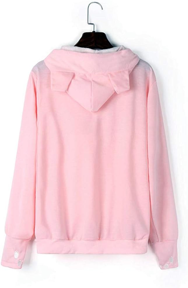 Women Pet Carrier Sweatshirt Puppy Kitten Holding Hoodies Long Sleeve Pouch Tops
