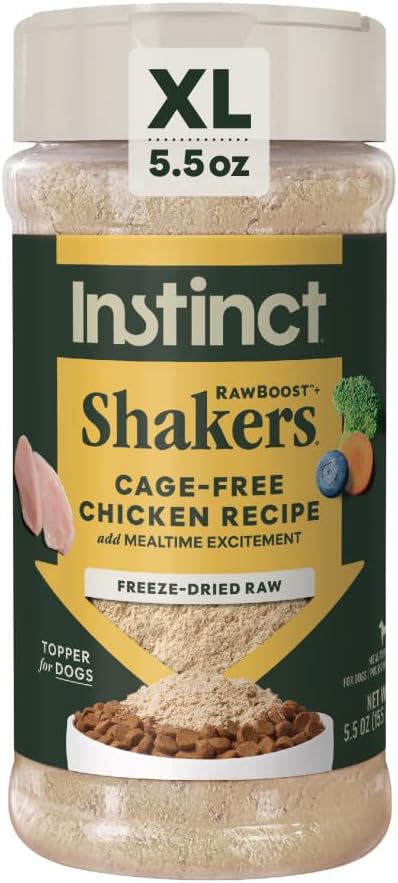 Instinct RawBoost Shakers, Freeze-Dried Dog Food Powder Topper - Chicken, 5.5 oz. Bottle