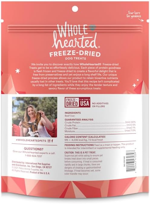 WholeHearted Beef Liver Freeze-Dried Dog Treats 9 oz.