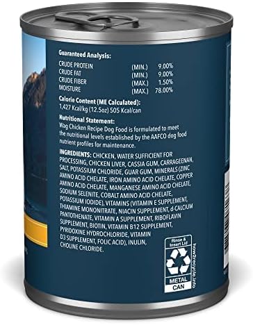Amazon Brand - Wag Pate Canned Dog Food, Chicken Recipe, 12.5 Ounce (Pack of 12)
