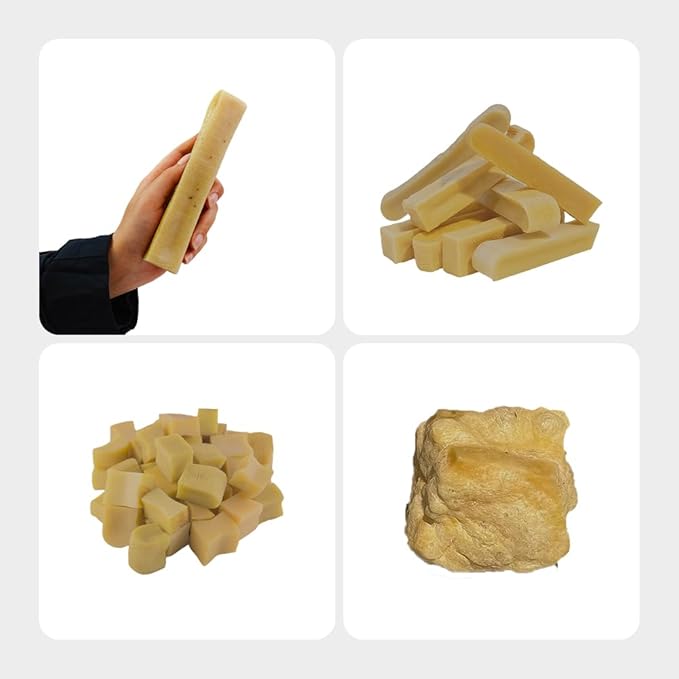 1 Large Flax Seed Yak Cheese Himalayan Dog Chews - Rich Protein & Low Fat Flax Seed Yak Chews for Dogs - Gluten-Free & Lactose-Free Treats for Small, Medium & Large Dogs