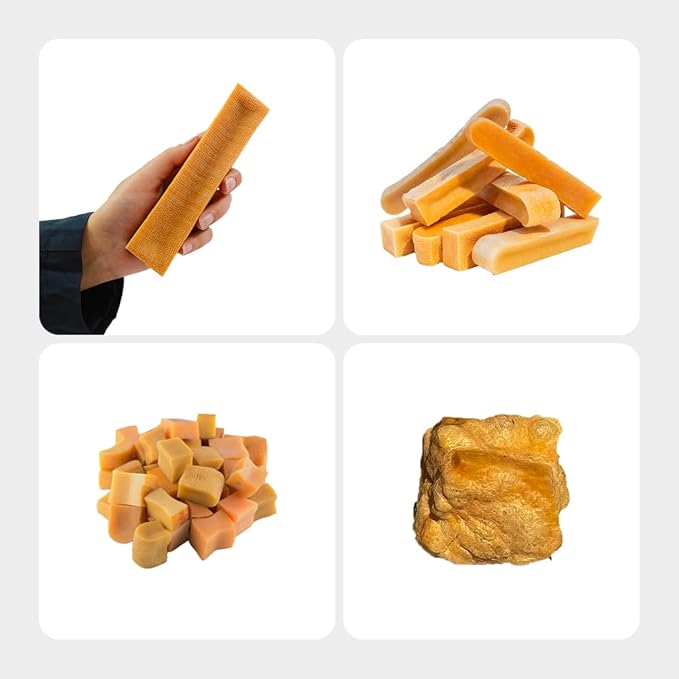 1 Large Pumpkin Yak Cheese Himalayan Dog Chews - Rich Protein & Low Fat Pumpkin Yak Chews for Dogs - Gluten-Free & Lactose-Free Treats for Small, Medium & Large Dogs