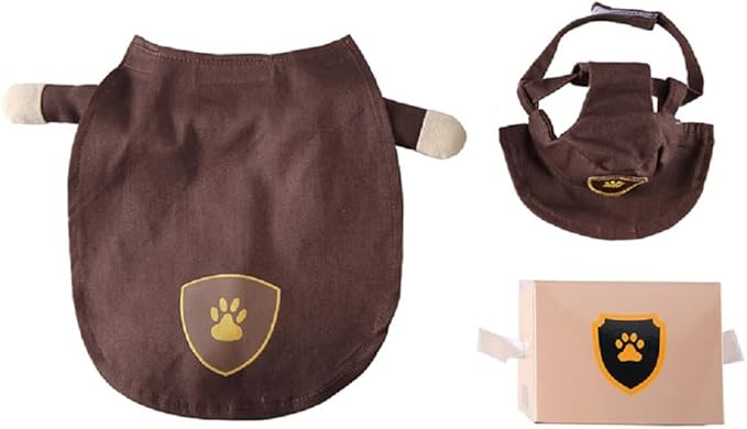 Puppy Porter Dog Costume, Pet Cosplay Clothes Halloween Christmas Funny Party Costume for Cats and Small Dogs (Medium, Porter)