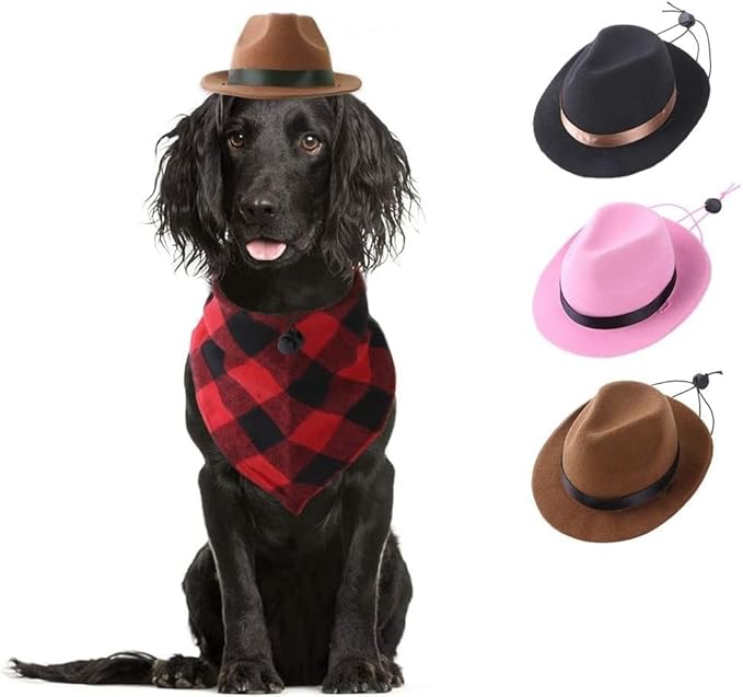 Pink Funny Pet Cowboy Hat, Cute Dog Cat Hat for Halloween Christmas Party Holiday and Daily Wearing Costume Accessories Photo Prop Pet Decoration