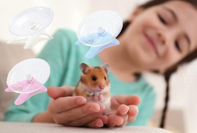 Hamster Flying Saucer Silent Running Exercise Wheel for Hamsters, Gerbils, Mice,Hedgehog and Other Small Pets Silent Running Wheel Hamster Wheel (Blue)
