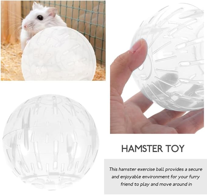 POPETPOP 4 Inch Hamster Running Ball Toy Transparent Exercise Ball for Small Pets Safe and Smooth Rolling Small Animal Activity Wheel