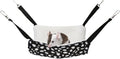 Wontee 2 Pack Small Animal Hammock Soft Fleece Sleeping Bed for Mice Rat Chinchilla Guinea Pig Ferret Kitten Cat Rabbit (S: 10.6x10.6inch, Black White Dot)