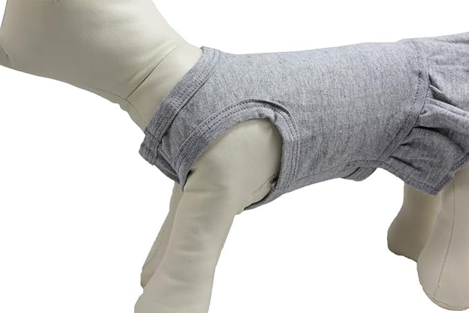 Pet Clothes Small Dog Clothing Blank Color Sport Dress T-Shirts Tee Dresses Tanks Top for Small Size Female Dogs Summer Spring Pet Costumes 100% Cotton (L, Gray)