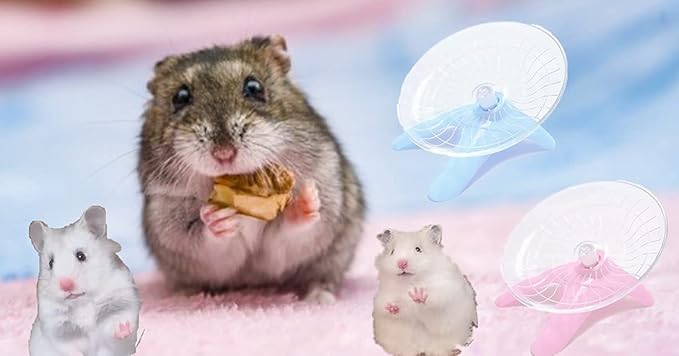 Hamster Flying Saucer Silent Running Exercise Wheel for Hamsters, Gerbils, Mice,Hedgehog and Other Small Pets Silent Running Wheel Hamster Wheel (Blue)