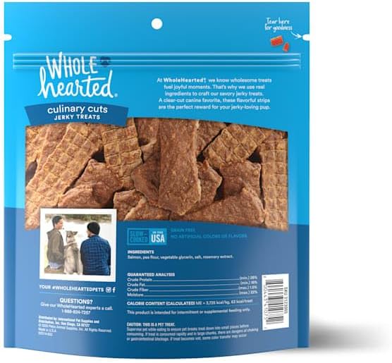 WholeHearted Culinary Cuts Salmon Recipe Jerky Dog Treats 16 oz.