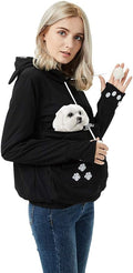 Women Pet Carrier Sweatshirt Puppy Kitten Holding Hoodies Long Sleeve Pouch Tops