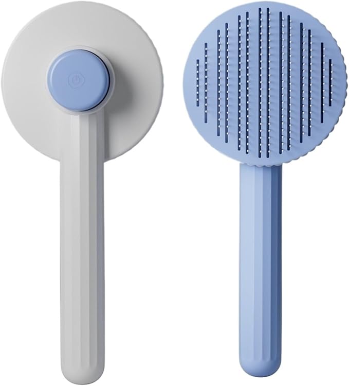 Pet Grooming Comb Steel pin Comb Golden Retriever Teddy pet Supplies pin Comb Dog cat Hair Brush(Candy Comb-Blue)