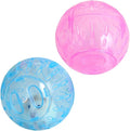 2Pcs Hamster Balls Dwarf Hamster Exercise Balls Running Wheel Gerbil Toys, Small Animals, Small Pet Supplies(Blue and Pink)