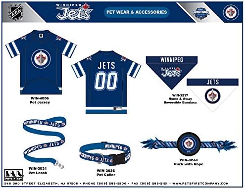 Pets First NHL Winnipeg Jets Jersey for Dogs & Cats, Medium. - Let Your Pet Be A Real NHL Fan!