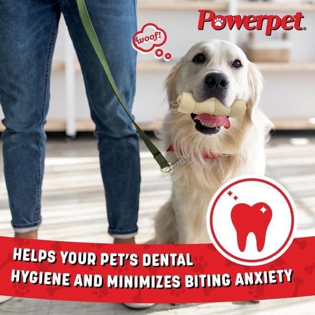 Powerpet Treats Beef Cheek Rolls for Dogs - Promotes Dental Hygiene - 100% Natural & Highly Digestible - High Protein, Low Fat Breeds - No Rawhide - Healthy Chew Treats - 1 Roll
