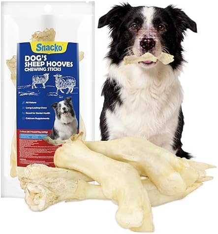 Sheep Hooves Dog Treats Dehydrated Lamb Trotters Single Ingredient Chew Sticks Bone for Puppy Organic Training Low Fat 30g