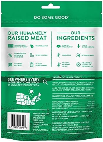 Open Farm Dehydrated Turkey Dog Treats 4.5 Ounces