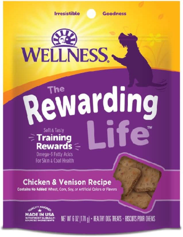 Wellness-Wellbites Natural Grain Free Soft Dog Treats, 4 Flavor ( Beef & Turkey , Chicken & Venison , Chicken & Lamp, Turkey & Duck) 6 oz