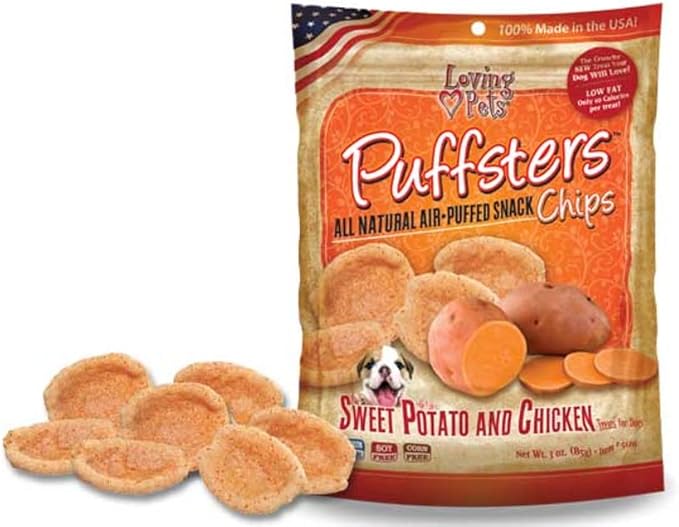 Loving Pets Puffsters Potato Chicken Treats for Dogs (4 oz) (Pack of 2)