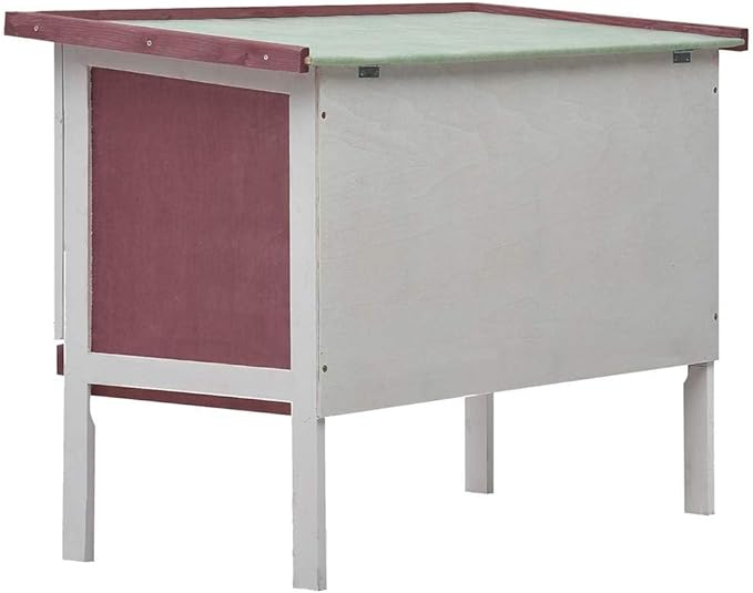 vidaXL Outdoor Rabbit Hutch - Spacious Exterior Bunny Cage, Durable Wood Construction, Weatherproof Design, Pull-Out Tray for Easy Cleaning, with Iron Wire Mesh for Ventilation