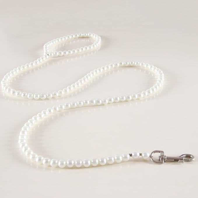 120cm 4ft Custom Pearls Beaded Pet Dog Cat Training Walking Leash Lead Leashes