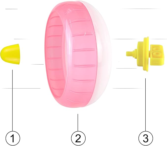 WishLotus Hamster Running Wheel, Silent Jogging Exercise Toy Hamsters Cage Accessory for Drawf Hamster Golden Silk Shih Tzu Bear (Pink)