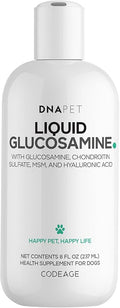 DNA Pet Liquid Glucosamine for Dogs - Glucosamine, Chondroitin, MSM, Hyaluronic Acid, Manganese Chelate for Pets - Liquid Dog Supplement - All Breeds - 8 fl oz