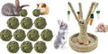 Hamiledyi Bunny Chew Toys Rabbit Rattan Grass Scratcher Climbing Tree Fun Tree Carrot Play Toys for Small Animal Guinea Pig Tooth Cleaning Hamiledyi 10 Pcs Rabbit Chew Ball Timothy Grass Ball
