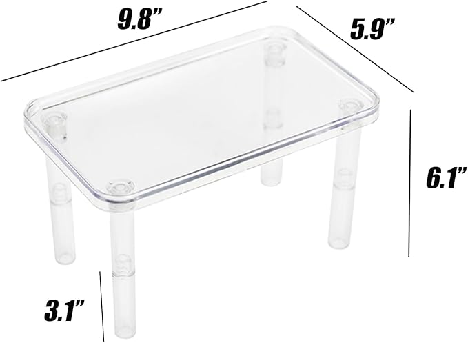 Hamster Platform 4Pcs Acrylic Small Animal Stand Climbing Toy Stuff with Wood Ladder for Dwarf Syrian Hamsters Gerbils Mice Sugar Glider Reptile Bird